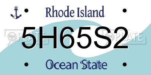 5H65S2 Rhode Island License Plate
