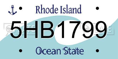 5HB1799 Rhode Island License Plate