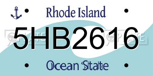 5HB2616 Rhode Island License Plate
