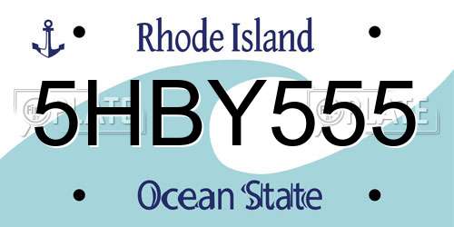 5HBY555 Rhode Island License Plate