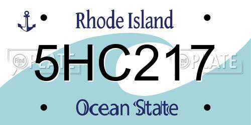 5HC217 Rhode Island License Plate