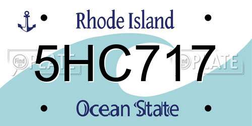 5HC717 Rhode Island License Plate