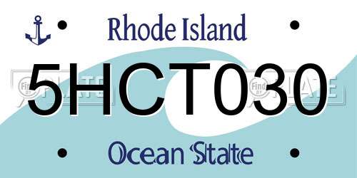 5HCT030 Rhode Island License Plate