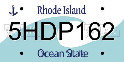 5HDP162 Rhode Island License Plate