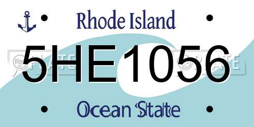 5HE1056 Rhode Island License Plate