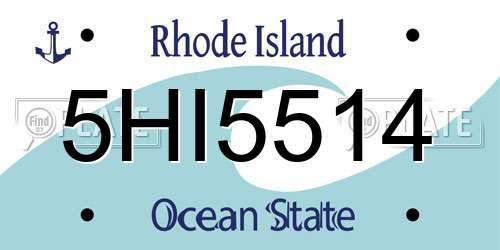 5HI5514 Rhode Island License Plate