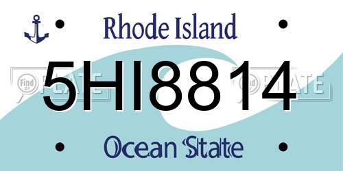 5HI8814 Rhode Island License Plate