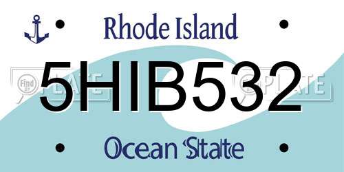 5HIB532 Rhode Island License Plate