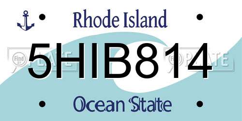5HIB814 Rhode Island License Plate