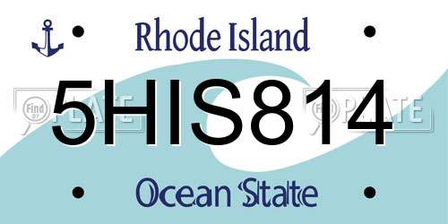 5HIS814 Rhode Island License Plate
