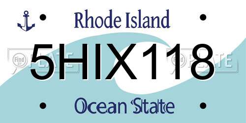 5HIX118 Rhode Island License Plate