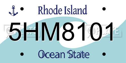 5HM8101 Rhode Island License Plate