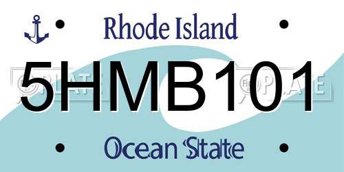 5HMB101 Rhode Island License Plate