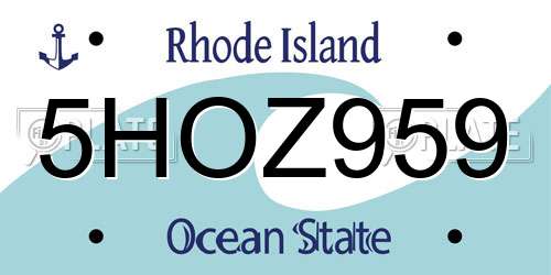5HOZ959 Rhode Island License Plate