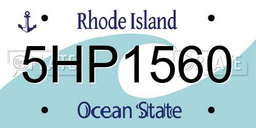 5HP1560 Rhode Island License Plate