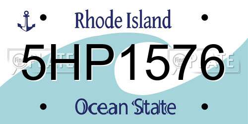 5HP1576 Rhode Island License Plate