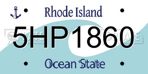 5HP1860 Rhode Island License Plate