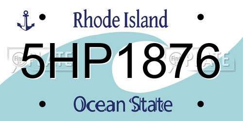 5HP1876 Rhode Island License Plate