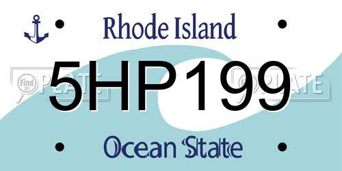 5HP199 Rhode Island License Plate