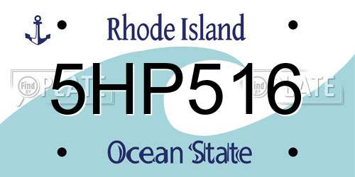 5HP516 Rhode Island License Plate