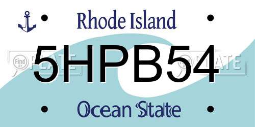 5HPB54 Rhode Island License Plate