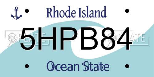 5HPB84 Rhode Island License Plate