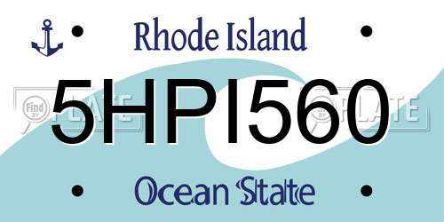5HPI560 Rhode Island License Plate