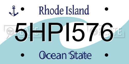 5HPI576 Rhode Island License Plate