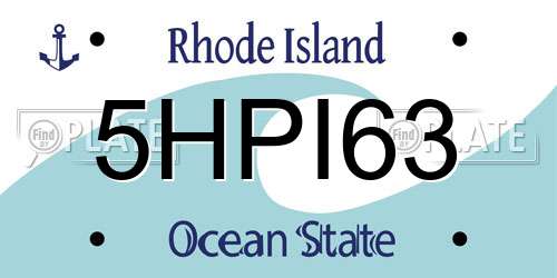5HPI63 Rhode Island License Plate