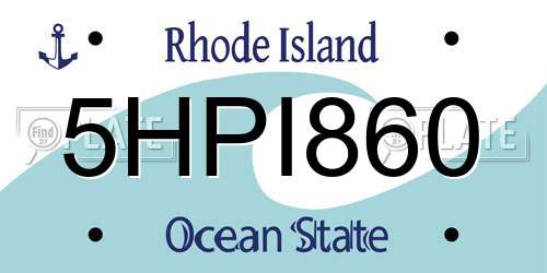 5HPI860 Rhode Island License Plate