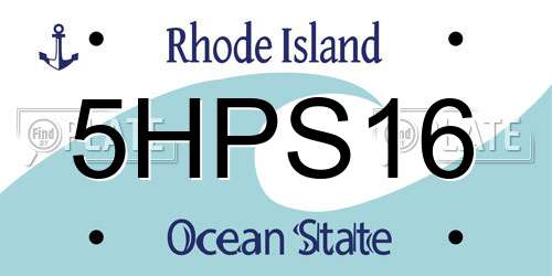 5HPS16 Rhode Island License Plate
