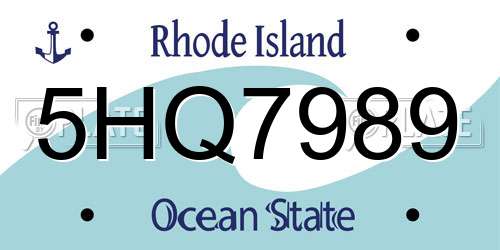 5HQ7989 Rhode Island License Plate