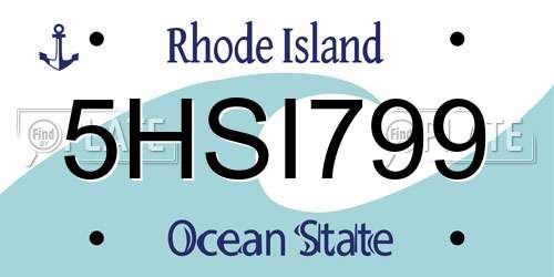5HSI799 Rhode Island License Plate