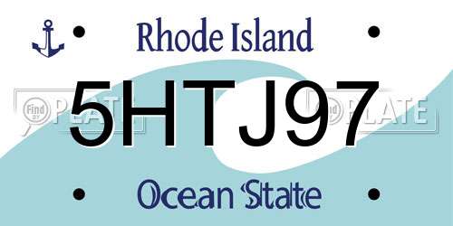 5HTJ97 Rhode Island License Plate