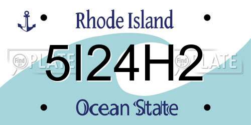 5I24H2 Rhode Island License Plate