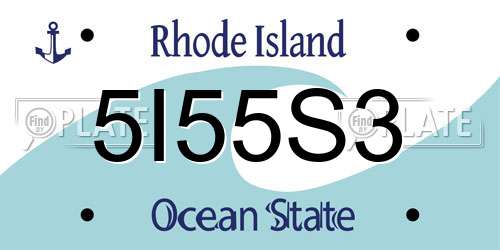 5I55S3 Rhode Island License Plate