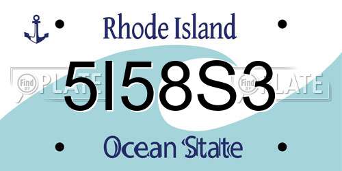 5I58S3 Rhode Island License Plate