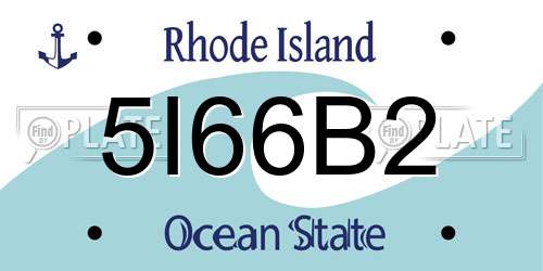 5I66B2 Rhode Island License Plate