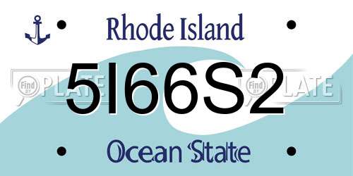 5I66S2 Rhode Island License Plate