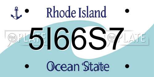 5I66S7 Rhode Island License Plate
