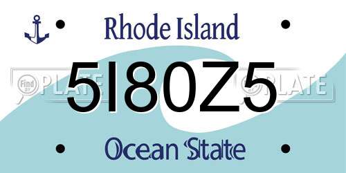5I80Z5 Rhode Island License Plate