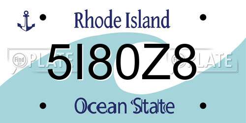 5I80Z8 Rhode Island License Plate