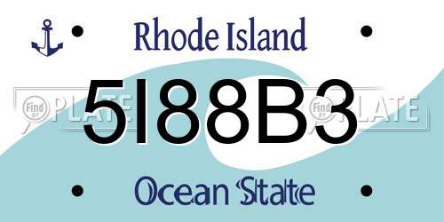 5I88B3 Rhode Island License Plate