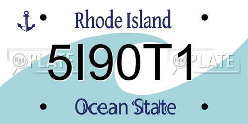 5I90T1 Rhode Island License Plate