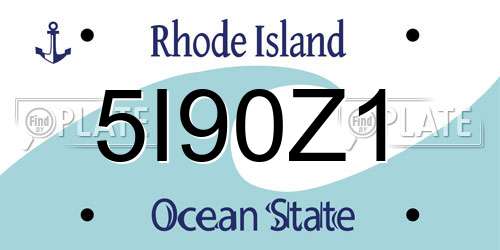 5I90Z1 Rhode Island License Plate