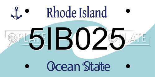 5IB025 Rhode Island License Plate