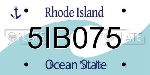 5IB075 Rhode Island License Plate