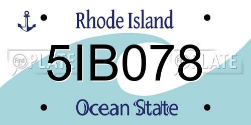 5IB078 Rhode Island License Plate