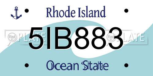 5IB883 Rhode Island License Plate