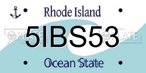 5IBS53 Rhode Island License Plate